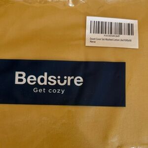 Bedsure Washed Cotton Duvet Cover in Mustard Yellow